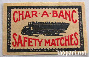 Char-a-Banc Safety Matches